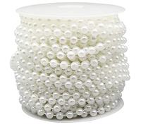 Guirlande de perles de Noël de 25 m de long - Guirlande de perles artificielles - Pour sapin de Noël, vacances, mariage, fournitures de décoration (blanc)