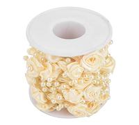 Guirlande de perles de perles artificielles roses Almeigrity 10 m/rouleau, fil métallique, décoration de mariage à faire soi-même (Beige)