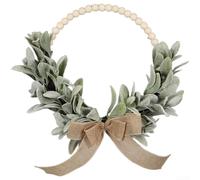 Guirlande de perles en bois rustique et eucalyptus artificiel pour montage mural, centre de table et décoration d'événement