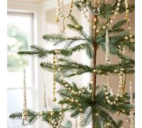 Guirlande de perles et décoration de sapin de Noël avec strass et | Ornements, décorations de luxe pour sapin de Noël avec cristaux transparents, pour une merveilleuse merveille hivernale et