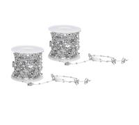 Guirlande de Perles étoiles de 10 M - Guirlande Décorative Découpable pour Noël, Mariages, Décoration d'intérieur. (Silver)