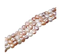 Guirlande de Perles Perles Naturelles Blanches en Forme de Riz d'eau Douce, Perles Amples for la Fabrication Bijoux, Accessoires Collier et Bracelet à Faire soi-même pour Un Mariage(8 Mixed Baroque)