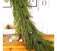 Guirlande de pin artificiel de Noël au toucher réaliste, 1,6 m, 2,7 m, décoration de verdure de Noël pour cheminée, table et mur, guirlande d'hiver pour intérieur/extérieur (vert bicolore avec