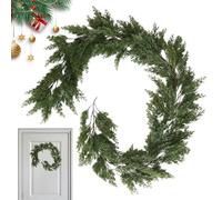 Guirlande de pin de Noël réaliste, guirlande de verdure artificielle, décoration de 2 m, fausse couronne pour cheminée, rassemblement en plein air, vacances, mur, table d'intérieur, activités d'hiver