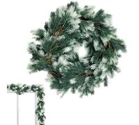 Guirlande de pin | Décoration Artificielle de, Vis de Pin Artificielles avec Effet Réel | pour La Décoration De L'escalier, Porche, Maison Coloniale, Maison Et Fêtes