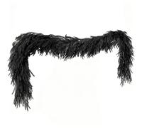 Guirlande de Pin Noir Halloween, Déco Cheminée Gothique, 180/270cm | Branches Denses, Chute Naturelle, Flexible, 2 Tailles, Déco Murale/Rampe, Sans Entretien.