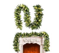 Guirlande de pin pré-éclairée - 275 cm - Guirlande saisonnière avec lumières LED scintillantes - Guirlandes avec texture réaliste - Guirlandes brillantes - Couronne d'intérieur pour jardin, porche