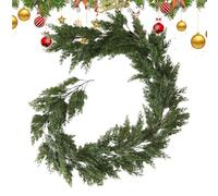 Guirlande de Pin Réaliste | Décoration Végétale Artificielle Verte | Décoration Fausse Couronne 1.9 M pour Rassemblement Mur Activités Holidaires Extérieur Intérieur Hiver Manteau Table