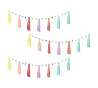 Guirlande de pompons - Décoration de fête - Style bohème multicolore - Décoration de fête pour Noël, photographie, école, tableau d'affichage pour chambre d'enfant, Noël, école, chambre d'enfant