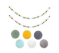 Guirlande de Pompons Décorations de Chambre Faites Main avec des Boules Laine 2 m, Ornement Mural for Halloween, décoration Noël, Guirlande Pompons Suspendue(Color 7)
