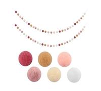Guirlande de Pompons Décorations de Chambre Faites Main avec des Boules Laine 2 m, Ornement Mural for Halloween, décoration Noël, Guirlande Pompons Suspendue(Color 6)