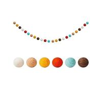 Guirlande de Pompons Décorations de Chambre Faites Main avec des Boules Laine 2 m, Ornement Mural for Halloween, décoration Noël, Guirlande Pompons Suspendue(Color 3)