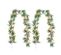 Guirlande de porte de Pâques, 2 pièces de guirlande artificielle d'œufs de Pâques, 174 cm, décoration rustique, pour décoration de maison, intérieur, mur, étagère d'escalier