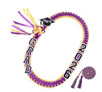 Guirlande de remise de diplôme | Collier de remise de diplôme 2026 | Guirlande à pompons faits à la main | Lei d'argent pour l'école secondaire | Femmes Hommes diplômés Senior College Université Fête