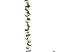 Guirlande de roses artificielle ""Naki"" blanc H230cm - Atmosphera Créateur d'intérieur