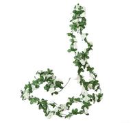 Guirlande de roses artificielles pour décoration d'intérieur, roses et feuillage réalistes pour améliorer l'esthétique de votre espace de vie (blanc - printemps)