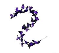 Guirlande de roses artificielles violettes en rotin à suspendre pour décoration murale ou plafond 200 cm
