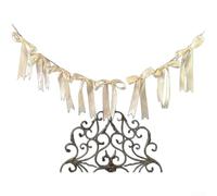 Guirlande de ruban élégante avec nœuds en forme de silhouette douce pour fête d'anniversaire, décoration murale (E)
