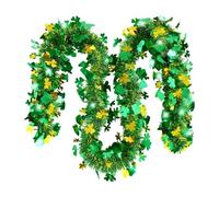 Guirlande de Saint-Patrick - Couronne de trèfle vert de 200 cm - Pour fêtes, anniversaires, maison, chambre, salle de bain, bureau, appartement