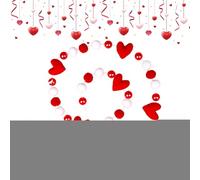 Guirlande de Saint Valentin - Pendentifs en forme de cœur en feutre de 2,5 m de style, affiche romantique rouge rose pour décoration de maison, mur de fête de cheminée de ferme |