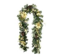 Guirlande de Sapin avec Guirlande Lumineuse LED Magnolia Pommes de pin Boules de Sapin Baies Sapin décoration Artificielle Guirlande de Sapin Guirlande de Noël décoration de Noël X'Mas