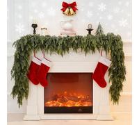 Guirlande de sapin de 2,8 m - Vert artificiel - Real Touch - Guirlande de pin Norfolk - Guirlande de Noël - Décoration de Noël pour escalier, cheminée et fête