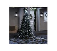 Guirlande de Sapin de Noël 320 LED, Décoration de Vacances, Ornement de Fête Intérieur Extérieur, Moderne, Blanc 356924