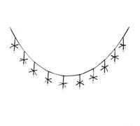 Guirlande de sapin de Noël avec nœuds en velours faits à la main et cloches en fer, conçue pour créer une atmosphère festive avec texture et son doux (vert foncé)