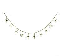 Guirlande de sapin de Noël avec nœuds en velours faits à la main et cloches en fer, conçue pour créer une atmosphère festive avec texture et son doux (vert clair)