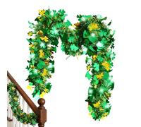 Guirlande de trèfle - Couronne verte de trèfle de 2 mètres - Décoration de la Saint Patrick, pour anniversaire, maison, chambre, salle de bain, bureau, appartement