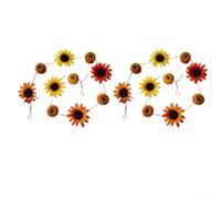 Guirlande de vigne artificielle sur le thème de la citrouille avec feuilles d'érable et tournesols en rotin artificiel pour salon, porche, mur, fête, décoration de table (A)