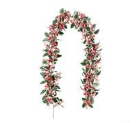 Guirlande de vigne de baies roses de 180 cm pour intérieur et extérieur, guirlande en plastique ajoute une touche joyeuse aux cheminées, cheminées et environnements extérieurs (rose)