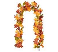 Guirlande de Vigne pour décorations de fête, Mariage, cheminée, intérieur ou extérieur, décoration d'automne, Fausse Verdure Suspendue Mqj812 (Orange, 2m)