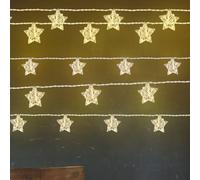 Guirlande Décoration de Noël Leuchkette 50x LED Étoiles L'Avent Batterie X-Mas