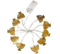 Guirlande Décoration Fée David Hanoucca Candélabre De Holiday No Star Hashanah Twinkle Alimenté pour La Batterie De Fête De Pâque Dreidel Lumières Shabbat -LED