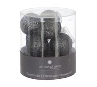 Guirlande Décorative 10 Boules Noires Paillet?Es Led D 6 Cm Et L 165 Cm Noir