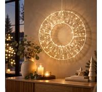 Guirlande décorative 200 LED suspendue guirlande lumineuse minuterie blanc...