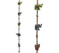 Guirlande décorative avec éléphants en bois -- 80 cm