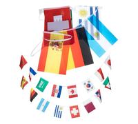 Guirlande Décorative de Drapeaux de Pays pour Football, Polyester | Thème National, Couleurs Intenses Imprimées, Réutilisable, pour Bar Sportif, Plafond, Fenêtre et Clôture