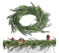 Guirlande décorative de Noël - Couronne de pin artificiel vert 180 cm | Décorations de Noël et d'hiver | pour cheminée, porte d'entrée, patio, entrée, salon, arbre, escalier
