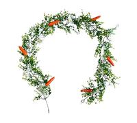 Guirlande Décorative de Pâques - Longueur 180 cm avec Feuilles de Printemps et Vignes de Carottes pour Décoration Maison,Guirlande Artificielle Pour Manteau De Cheminée | pour Décor Printemps Table Mu