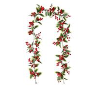 Guirlande Décorative de Table 1,74 m Feuilles Artificielles Vertes, | Décorations de Noël Intérieures Pour Fenêtre Porche Boîte aux Lettres Fête Bureaux Étagère Portail B