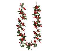 Guirlande Décorative de Table 1,74 m Ornements à Feuilles Vertes | Décorations de Noël Intérieures Pour Fenêtre Porche Boîte aux Lettres Fête Bureaux Étagère Portail UN
