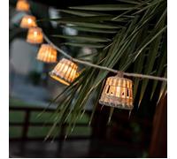 Guirlande décorative en jute naturelle MOOVERE - solaire et batterie rechargeable - lumière chaude