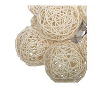 Guirlande Décorative Et Lumineuse 10 Boules Led En Rotin D 6 Cm Et L 165 Cm