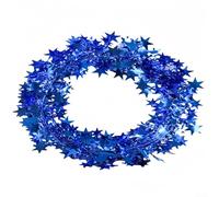 Guirlande d'étoiles de 7 à 5 m pour décorer des rampes, des cheminées, des plafonds et des espaces muraux pendant les saisons festives (bleu)