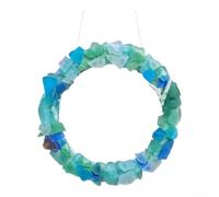 Guirlande d'étoiles de mer en verre de mer faite à la main à suspendre sur le thème de la plage, mariage, piscine, jardin, fête, décoration pour corde de jute (31 cm)