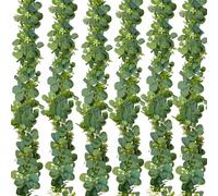 Guirlande d'eucalyptus artificiel de 180 cm à suspendre, feuillage artificiel de lierre pour fête de mariage, jardin, bureau, toile de fond, arche, décoration murale (6)