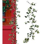Guirlande D'Eucalyptus - Rameau Vert Décoratif 1.8m | Artificielle avec Lumières à Piles pour Escalier - pour Fête Cheminée Intérieur Extérieur Table Porche