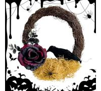 Guirlande d'halloween,Guirlande à Branches Mortes et s Artificielles | Décor d'Intérieur Corbeau Branche Morte Réaliste Décorations de Fête pour Cheminée Fenêtre